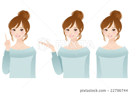 年輕女性面部表情集 年輕女性面部表情集 22786744