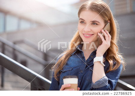Modern young business woman in  a big city 22786925