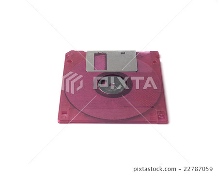 Fuchsia pink floppy disk isolated white background Fuchsia pink floppy disk isolated white background 22787059