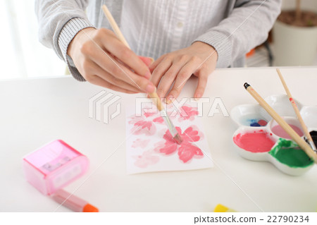A woman enjoying a picture letter 22790234