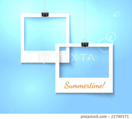 Paper photo frames composition. Vector template 22790571
