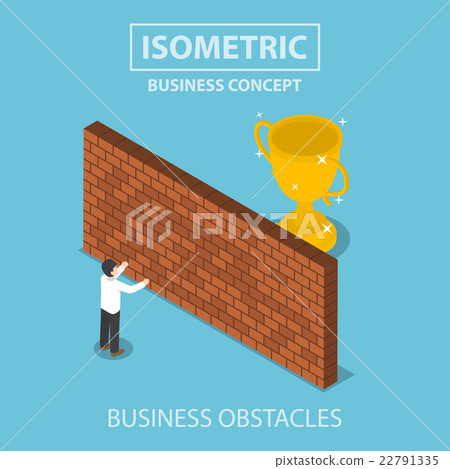 Businessman standing in front of brick wall Businessman standing in front of brick wall 22791335