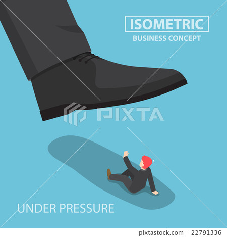 Isometric businessman being crushed by giant foot 22791336