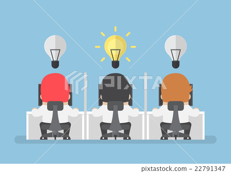 Businessman get new idea with lightbulb Businessman get new idea with lightbulb 22791347