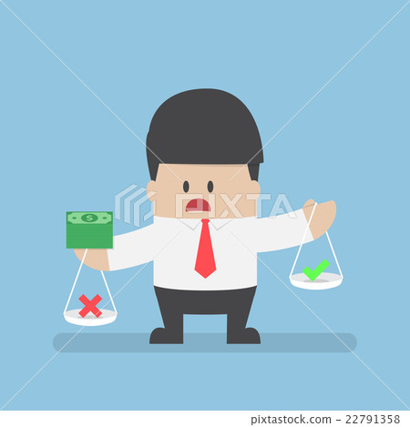Businessman holding scale with money on his hands Businessman holding scale with money on his hands 22791358