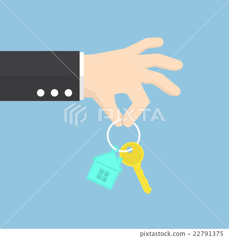 Hand holding a house key Hand holding a house key 22791375