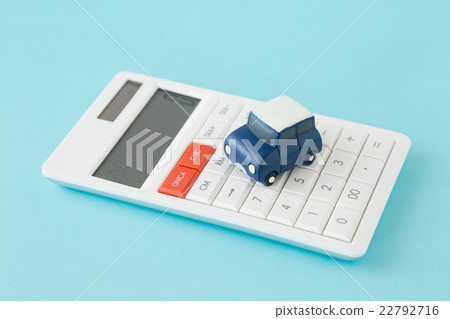 Car and calculator blue back 22792716