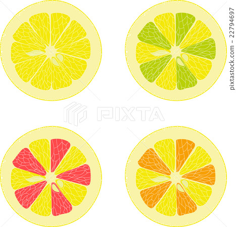 Lemon, lime, orange, pink grapefruit 22794697