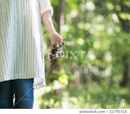 雙筒望遠鏡和女士們 22795318