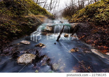 Oyunumagawa natural foot bath waterfall 22796145