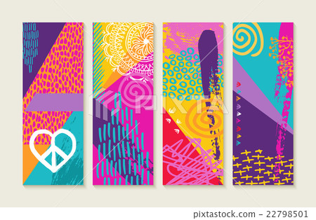 Color summer set design with nature art elements - Stock Illustration ...
