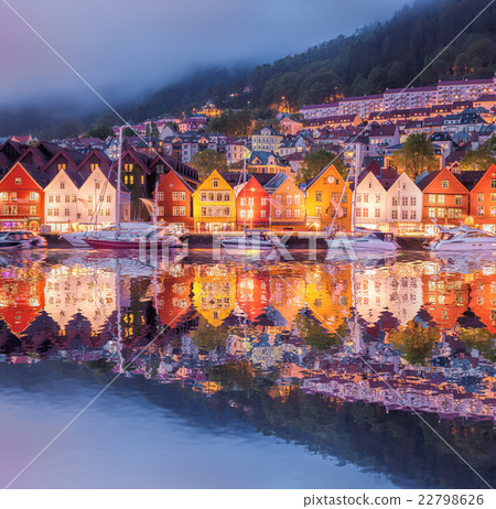 Famous Bryggen street in Bergen, UNESCO, Norway 22798626