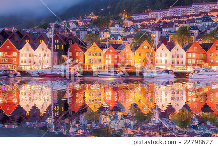 Famous Bryggen street in Bergen, UNESCO, Norway 22798627