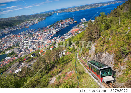 View from Floyen with lift in Bergen Norway View from Floyen with lift in Bergen Norway 22798672