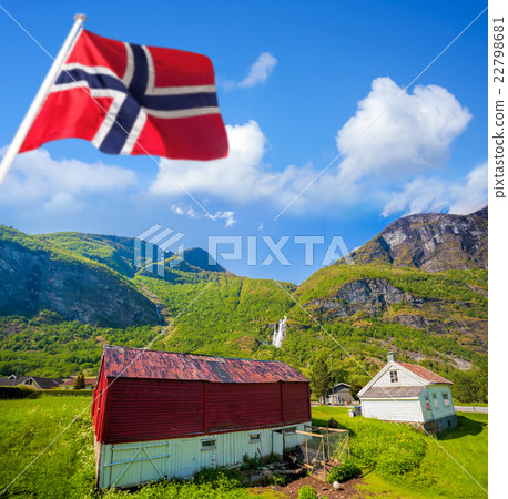 Flam village with colorful houses in Norway Flam village with colorful houses in Norway 22798681