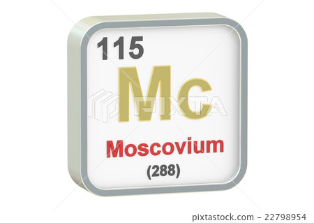 Moscovium chemical element, 3D rendering 22798954