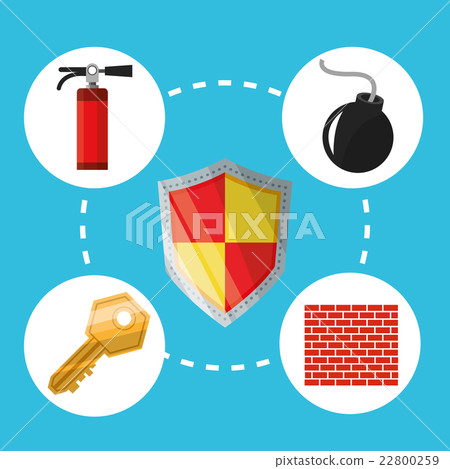 Security cartoon illustration, vector design Security cartoon illustration, vector design 22800259