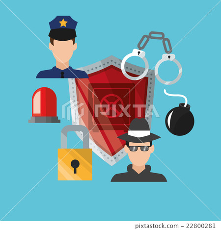 Security cartoon illustration, vector design Security cartoon illustration, vector design 22800281