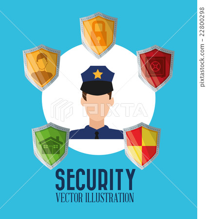 Security cartoon illustration, vector design - Stock Illustration ...