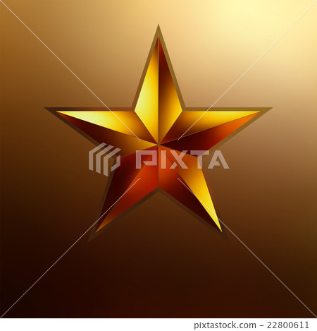illustration of a Red star on gold. EPS 8 22800611