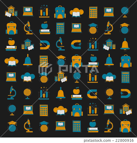 School and education vector icons on blackboard 22800916