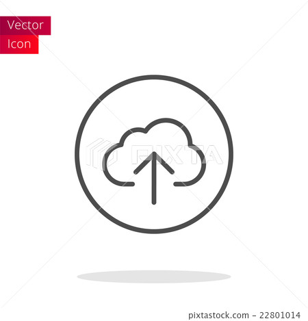 Cloud Upload Thin Line Icon - Stock Illustration [22801014] - PIXTA