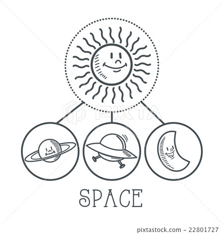 doodle icon design. space icon. draw concept 22801727