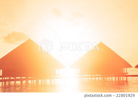 Sunset on Maldives island Sunset on Maldives island 22801929