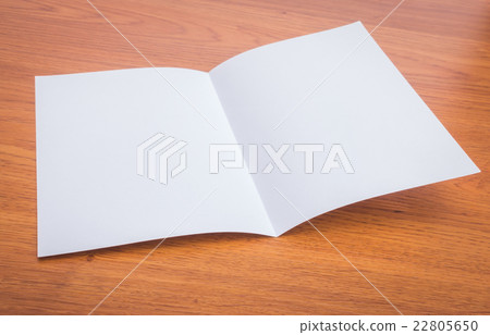 Bifold white template paper on wood texture Bifold white template paper on wood texture 22805650