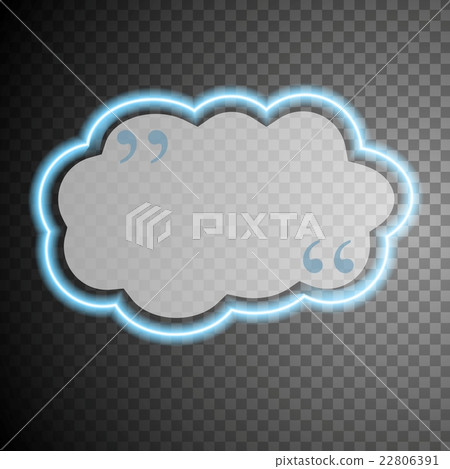 Blue glow neon cloud speech bubble 22806391