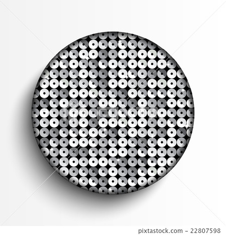 Vector white circle on silver sequins background Vector white circle on silver sequins background 22807598