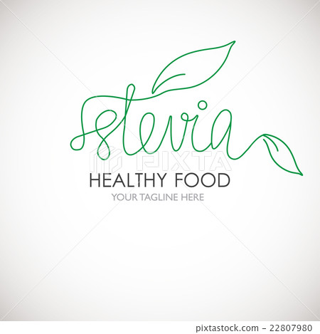 Stevia lineart word logo vector illustration. Stevia lineart word logo vector illustration. 22807980
