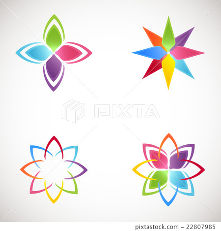 Lotus Logotype icons set. Bright colors flower Lotus Logotype icons set. Bright colors flower 22807985