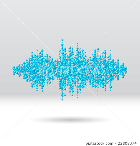 Sound waveform made of scattered balls Sound waveform made of scattered balls 22808374