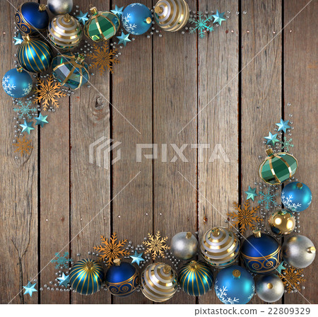 Christmas Decoration over wood background Christmas Decoration over wood background 22809329