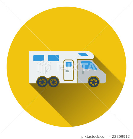 Icon of camping family caravan car 22809912