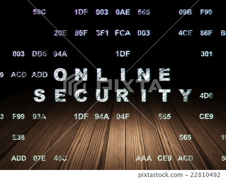 Security concept: Online Security in grunge dark Security concept: Online Security in grunge dark 22810492