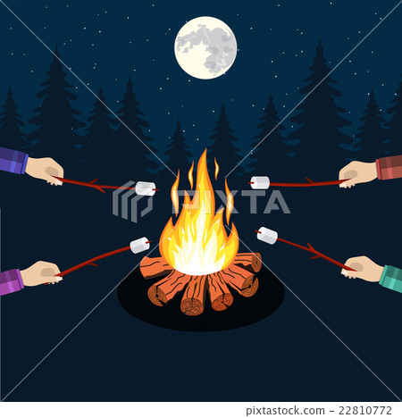 Bonfire with marshmallow 22810772