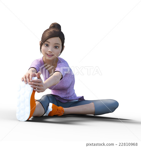 Running girls perming3DCG illustrations for stretching 22810968