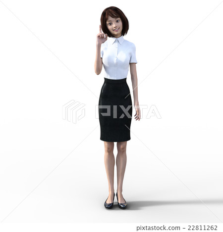 一位年輕的辦公室女孩perming3DCG插圖素材 一位年輕的辦公室女孩perming3DCG插圖素材 22811262