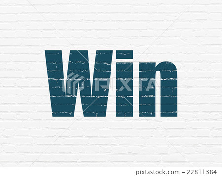 Finance concept: Win on wall background Finance concept: Win on wall background 22811384