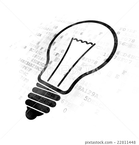 Business concept: Light Bulb on Digital background - Stock Illustration ...