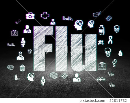 Health concept: Flu in grunge dark room 22811782