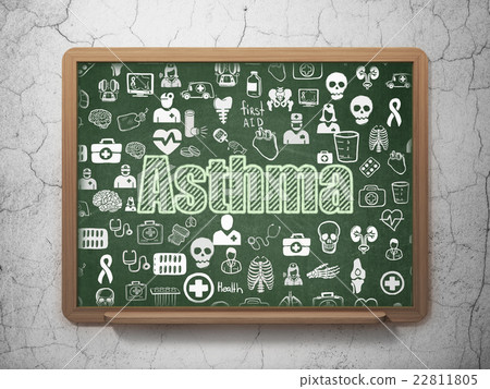 Health concept: Asthma on School board background 22811805