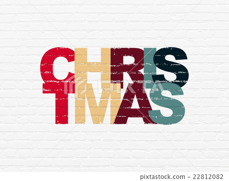 Holiday concept: Christmas on wall background Holiday concept: Christmas on wall background 22812082
