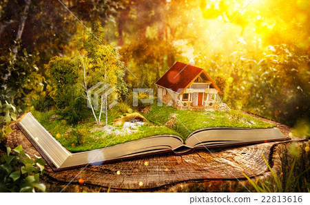 Cute magical log house Cute magical log house 22813616