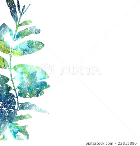 Botanical watercolor leaf image on white backdrop Botanical watercolor leaf image on white backdrop 22813880