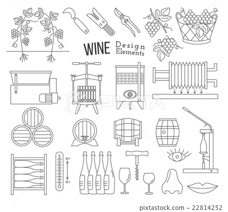Wine making and wine tasting design elements Wine making and wine tasting design elements 22814252
