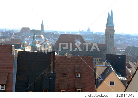 View of Nuremberg city with white sky 22814345
