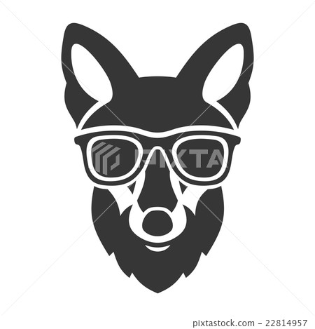 Hipster Red Fox Face in Glasses. Vector 22814957
